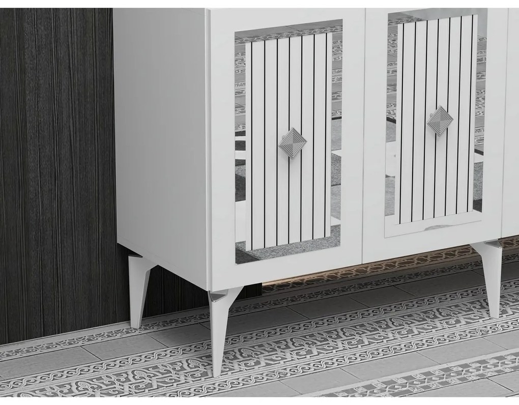 Skrinka Nora White and Silver