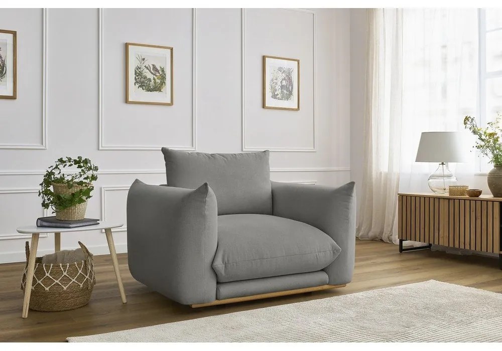 Sivé kreslo Ernest – Bobochic Paris