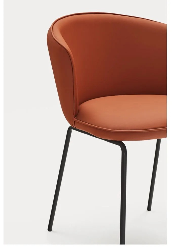 Oranžové čalúnené jedálenské kreslá v súprave 2 ks Add – Teulat