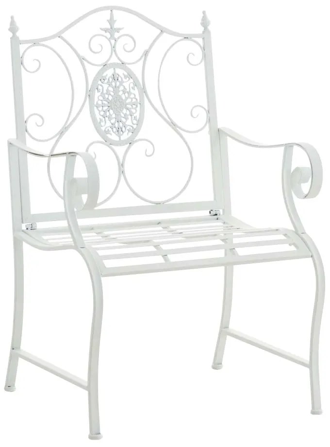 Kovová stolička Punjab s područkami - Biela