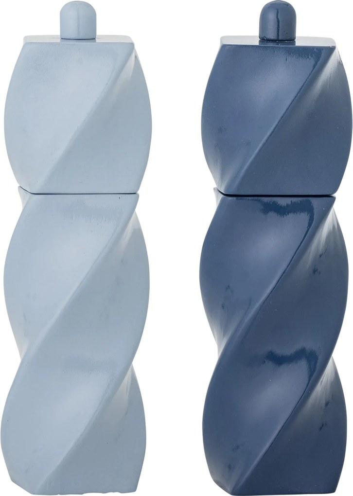 Bloomingville Mlynček na soľ a korenie Riley Blue – set 2 ks