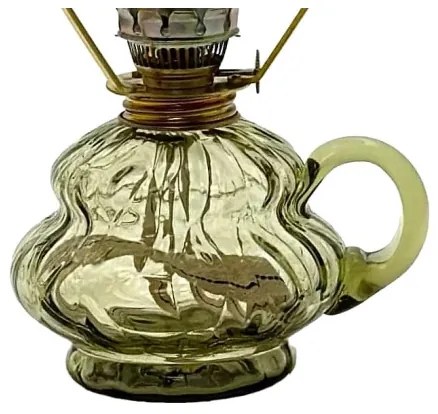 Petrolejová lampa ANNA 33 cm lesná zelená veľká krakle