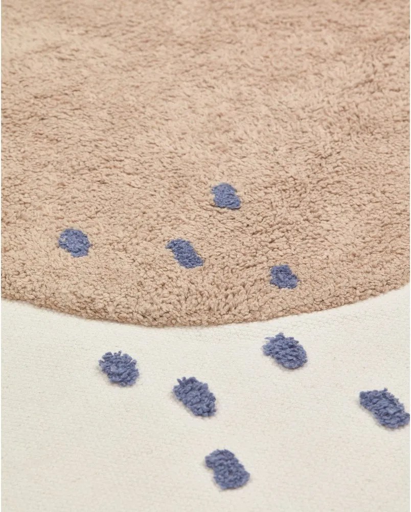 Slonovinový bavlnený detský koberec ø120 cm Tamya – Kave Home