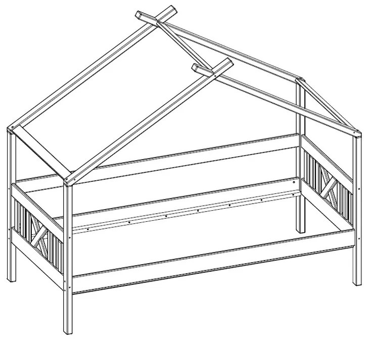 Posteľ so strešným rámom Juletta 90x200 cm