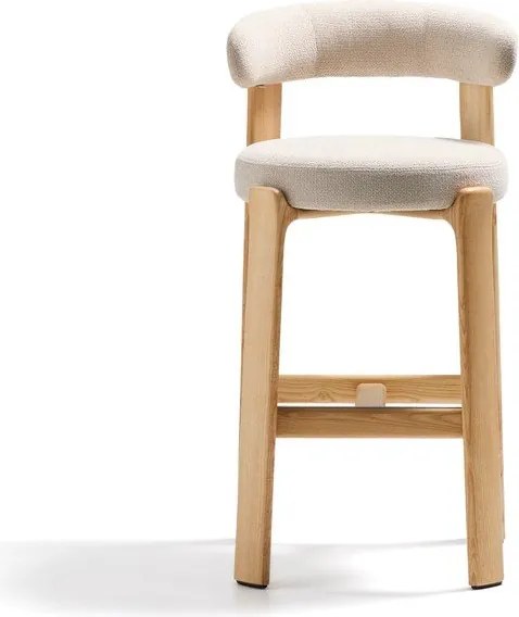 Béžová/v svetlo prírodnej farbe barová stolička z jaseňového dreva (výška sedadla 75 cm) Granite – Kave Home