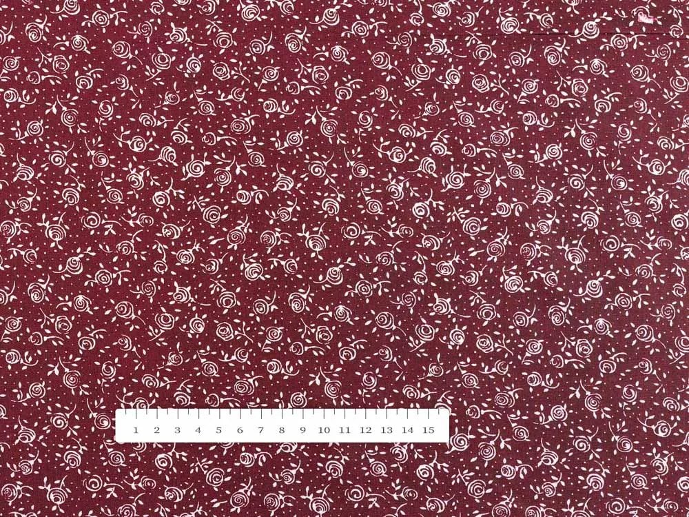 Biante Detský bavlnený záves Sandra SA-357 Drobné kvietky na tmavo červenom 130x180 cm