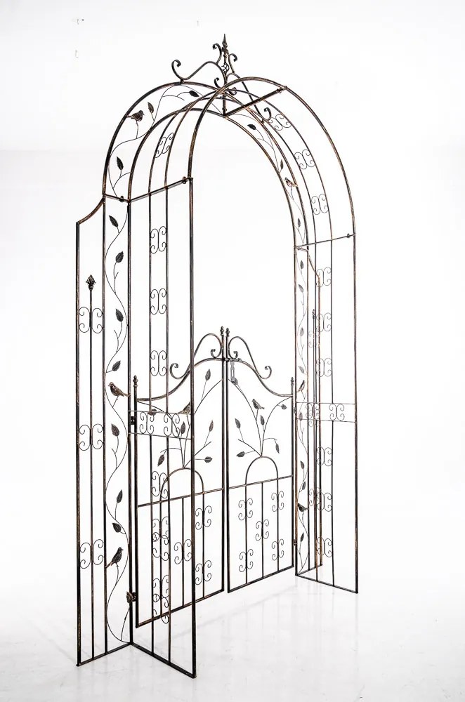 Pergola na popínavé rastliny GS22232 s bránkou - Bronzová