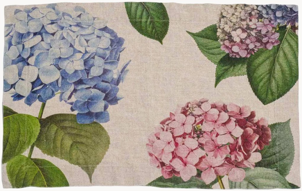 Ľanové prestierania Hydrangea, 2 ks