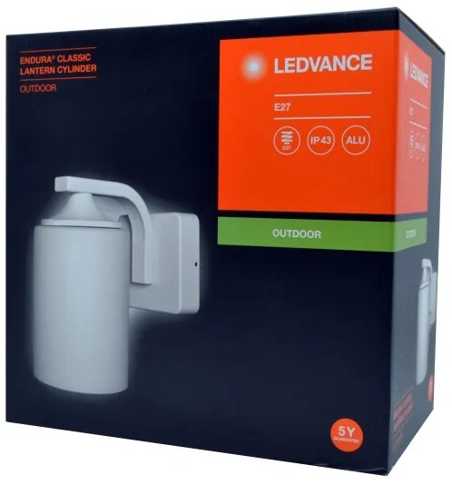 Ledvance - Vonkajšie nástenné svietidlo CYLINDER 1xE27/60W/230V IP43 biela