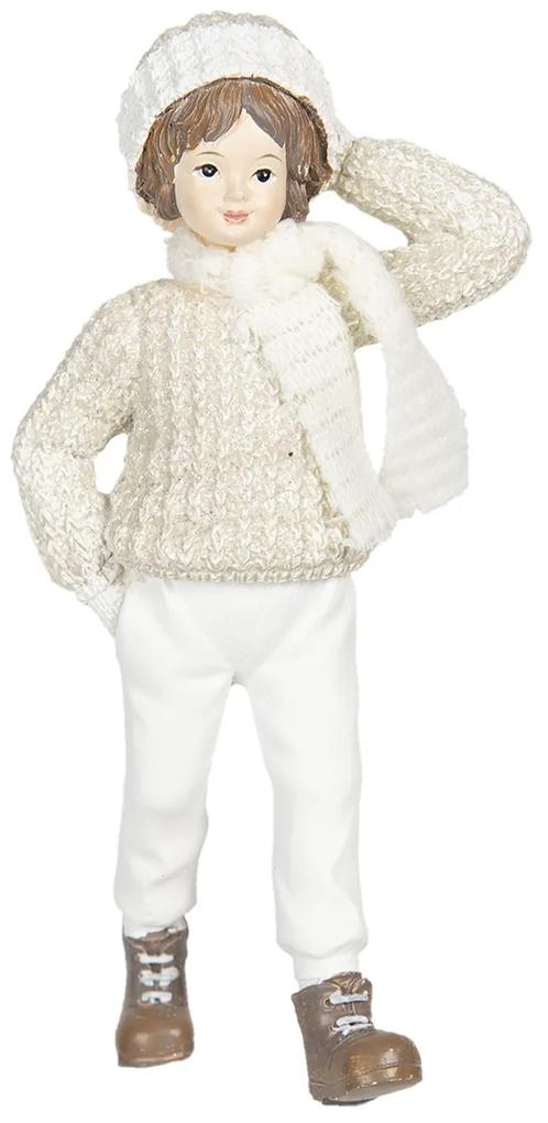 Dekoračné figúrka dievčaťa v pletenom svetri Bebe - 8 * 4 * 17 cm