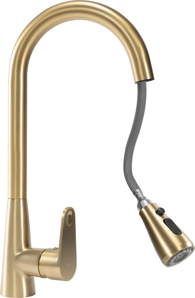 Rea Mild, stojanková kuchynská batéria h-430, zlatá matná, REA-B4803