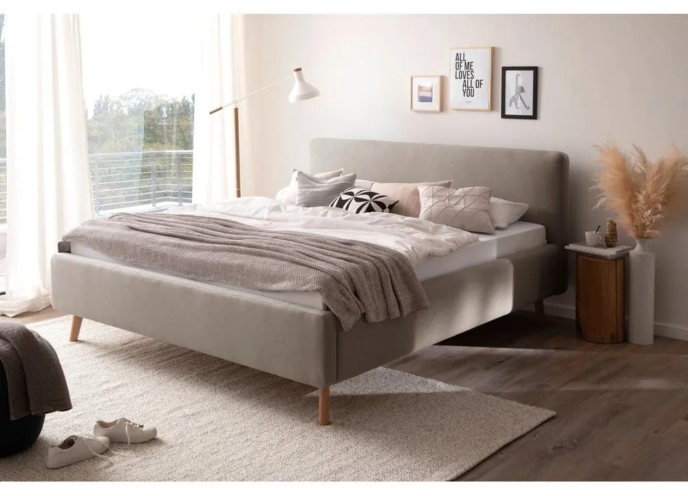 Sivohnedá dvojlôžková posteľ s roštom a úložným priestorom Meise Möbel Mattis, 180 x 200 cm
