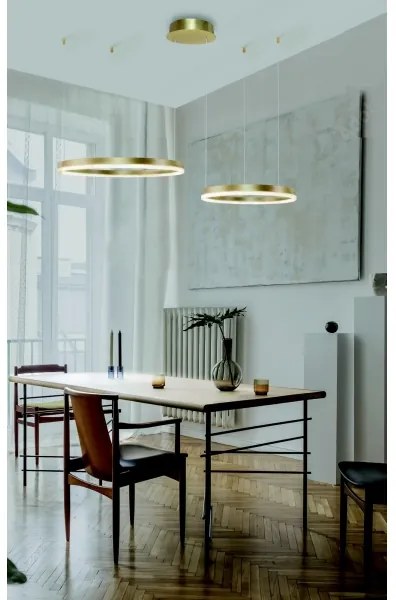 Azzardo AZ4979 - LED Stmievateľný luster na lanku HALO LED/90W/230V zlatá + DO