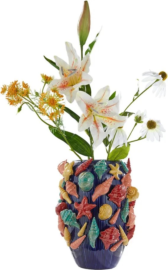 CORAL COAST Váza morské plody 33 cm - tm. modrá
