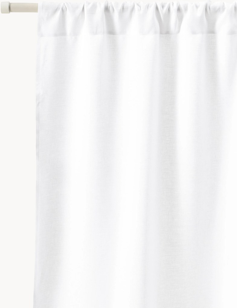 Ľanový polopriehľadný záves's multifunkčnou páskou Shelly, Š 280 cm