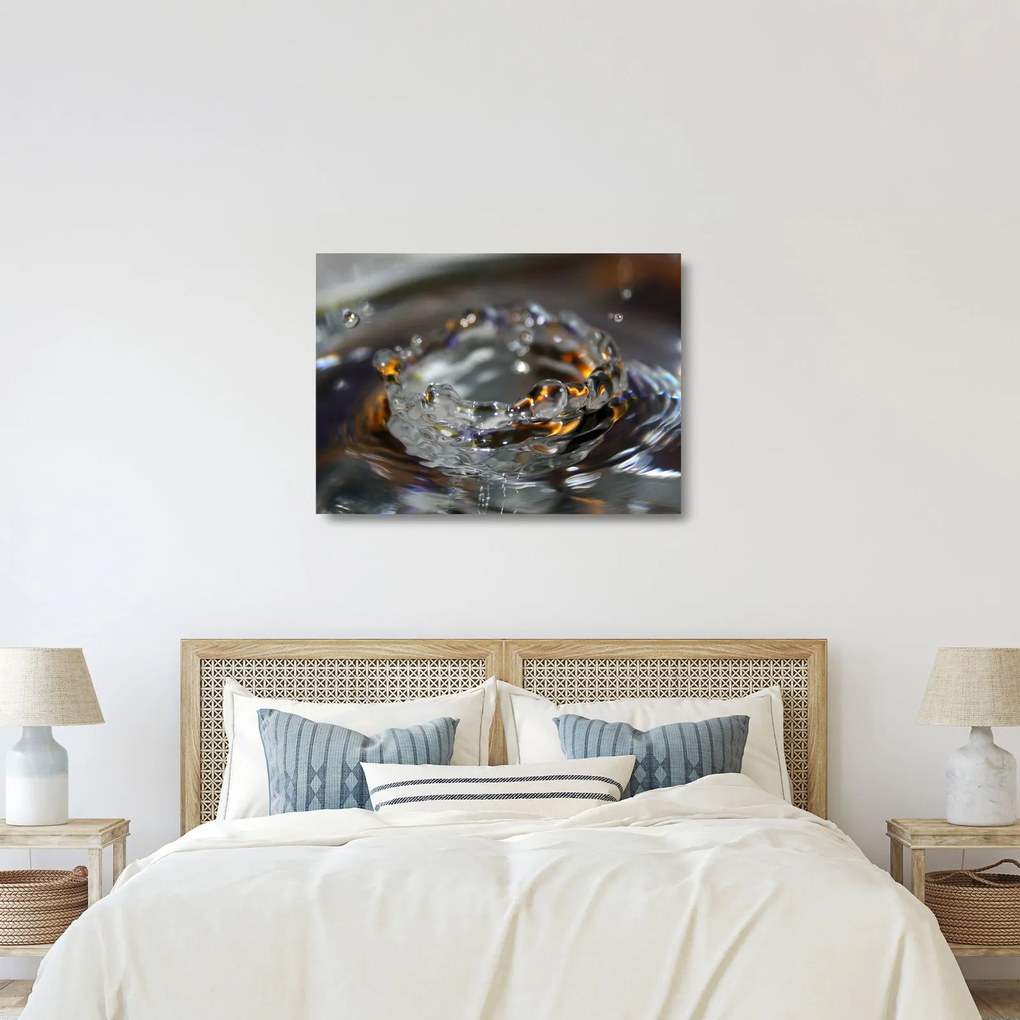 Sklenený obraz náramku z kvapiek vody (70x50 cm)