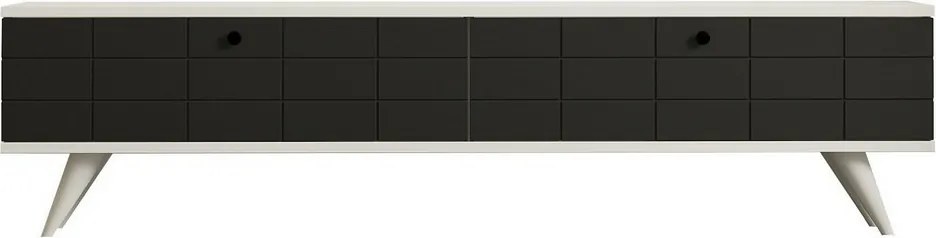 Televízny stolík Alberi v bielej a antracitovejfarbe