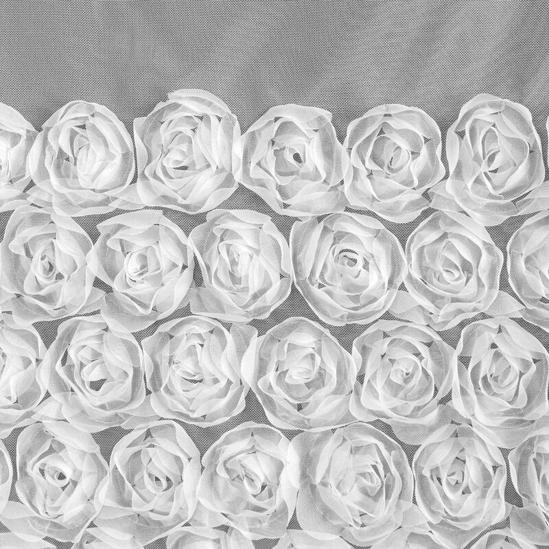 Dekorstudio Hotová biela záclona ROSES 3 na páske 350x270cm
