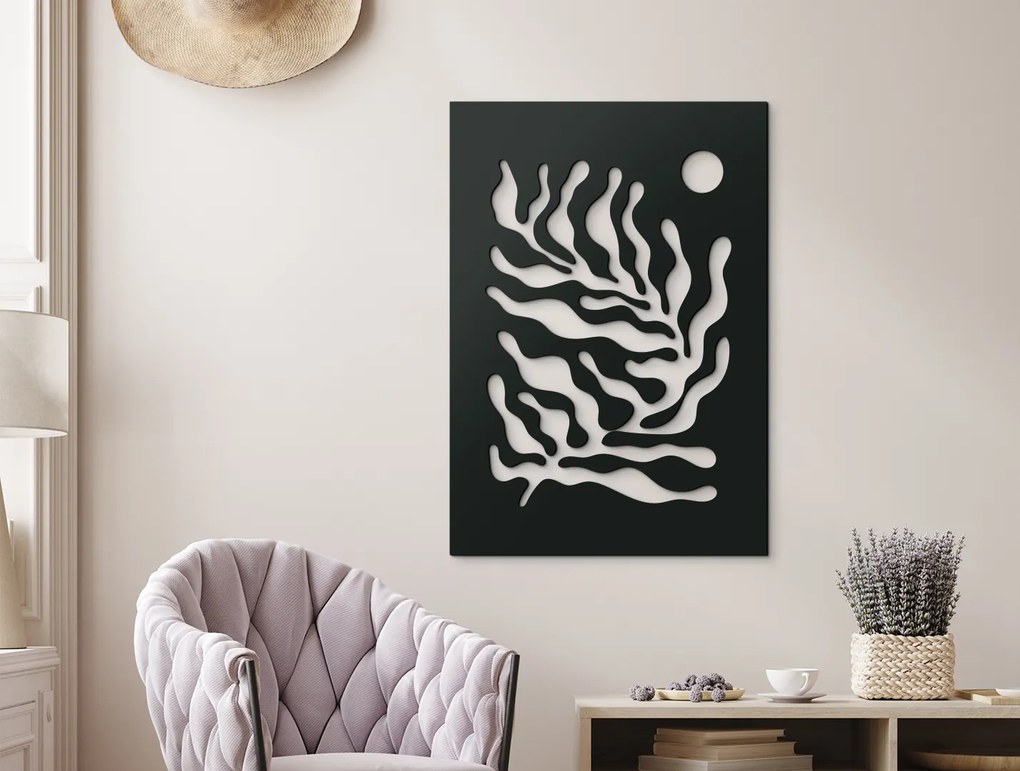 drevko Abstraktný obraz na stenu Koraly Rozmer obrazu: 44,5 x 31 cm, Farba dekorácie: Čierna