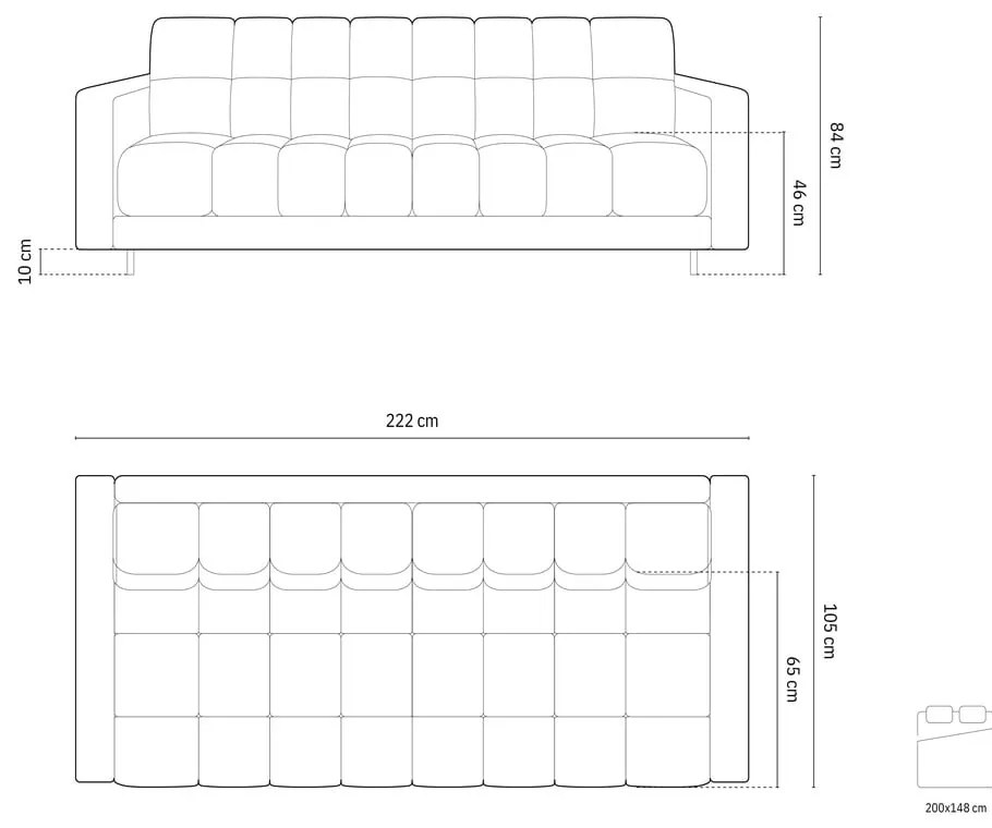 Tmavomodrá rozkladacia/s úložným priestorom pohovka z textílie buklé 222 cm Bali – Cosmopolitan Design