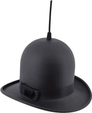 Čierne závesné svietidlo Woman Hat, ⌀ 28 cm