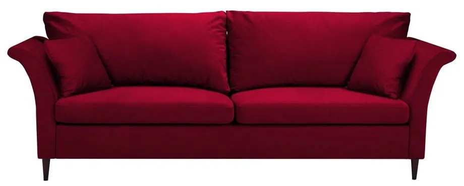 Červená rozkladacia pohovka s úložným priestorom Mazzini Sofas Pivoine