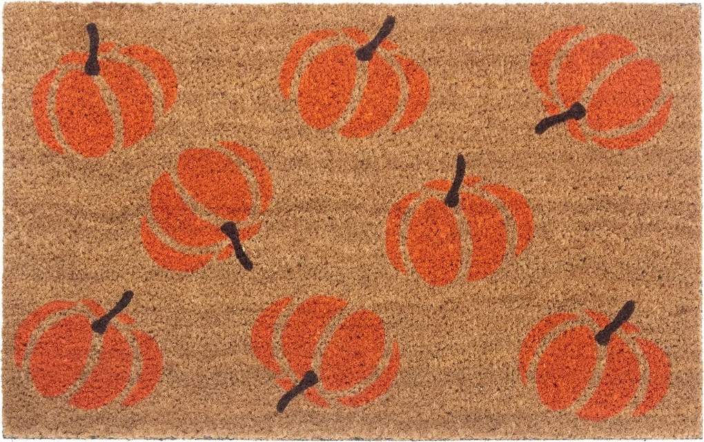 Hanse Home, DOPREDAJ: 45x75 cm Rohožka Halloween oranžové dýně 105677 - na ven i na doma, 45x75, oranžová, chodba / predsieň