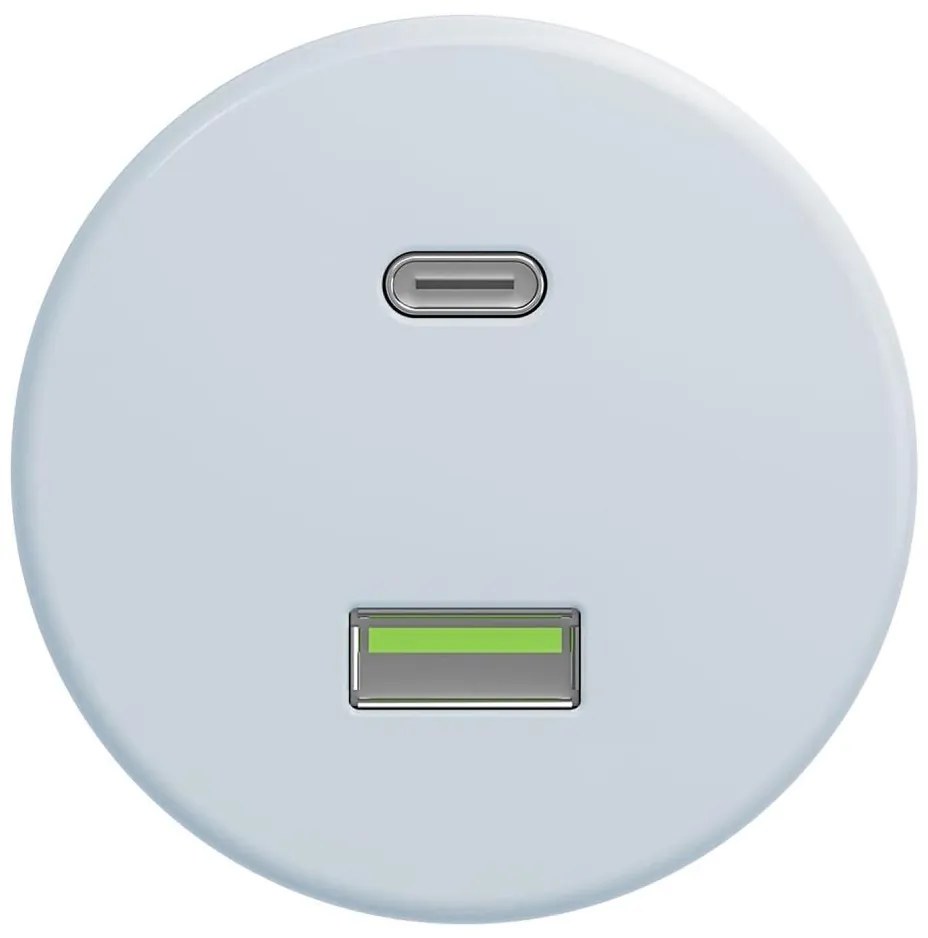 Kliklap - Retro USB zásuvka A+C bez rámika modrá