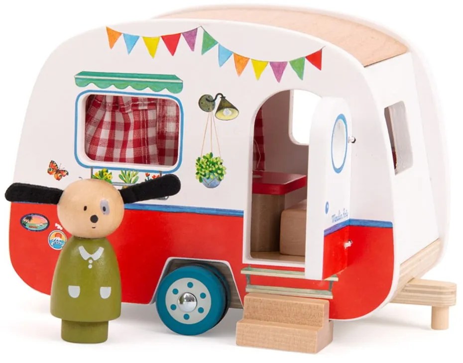 Drevené autíčko La Grande Famille Caravan – Moulin Roty