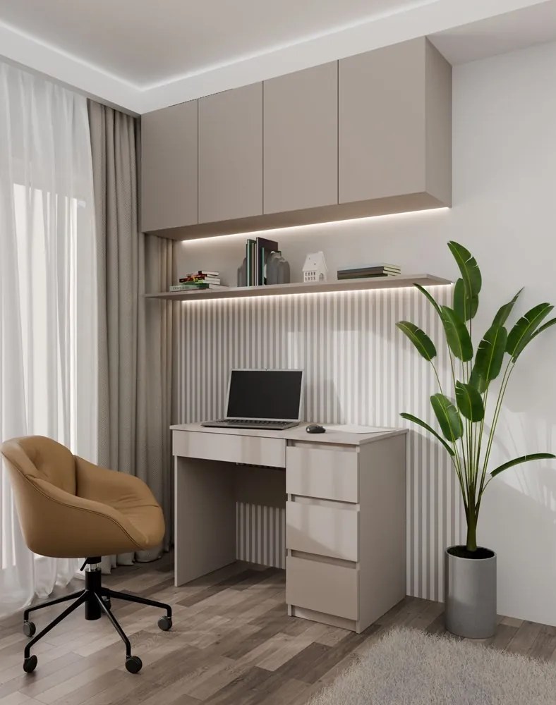 Písací stôl Mijas 98 cm pravý kávové latté