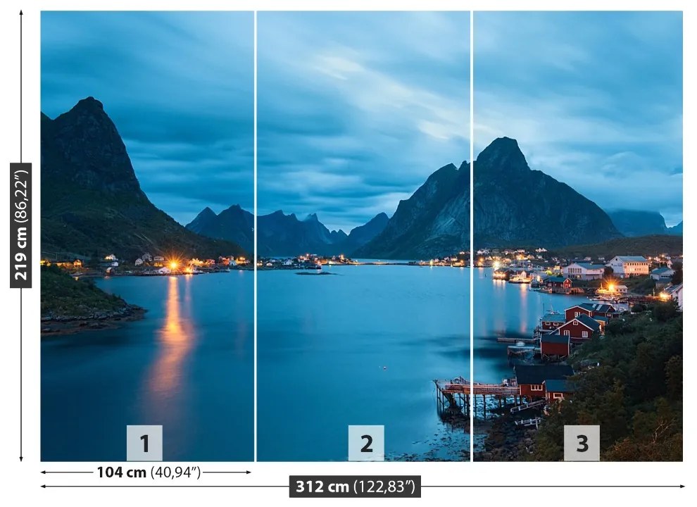 Fototapeta Vliesová Lofoten ostrovy 208x146 cm