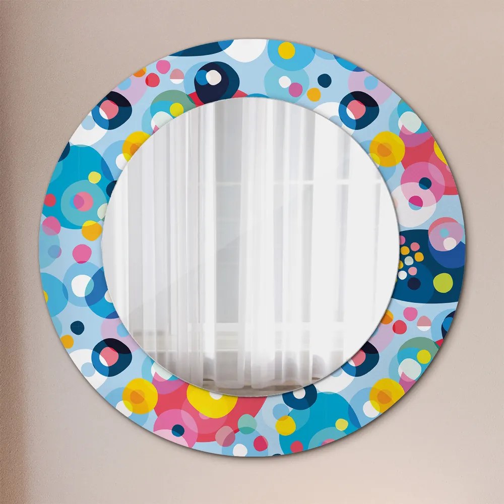 Okrúhle zrkadlo s potlačou Farebné tŕne fi 50 cm