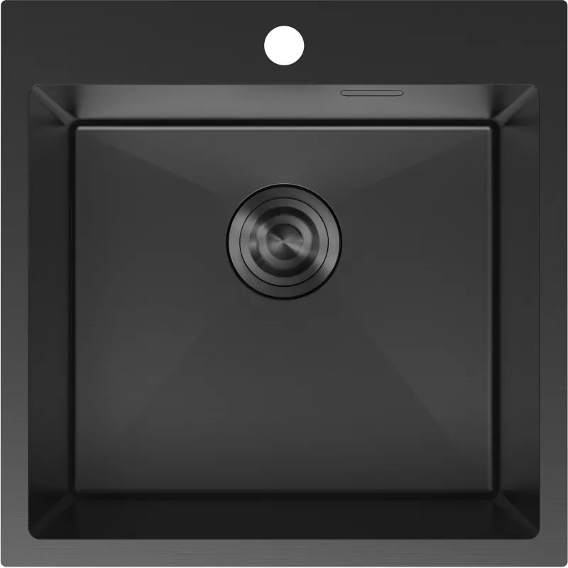 Mexen Solix, 1-komorový nerezový drez 500 x 500 mm, čierna, 6407501000-70