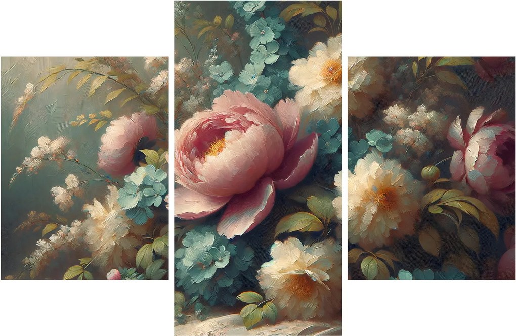 Obraz - Zátišie s kvetmi - maľba (90x60 cm)