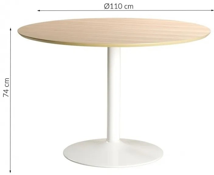 Jedálenský stôl Ibiza biely/dub