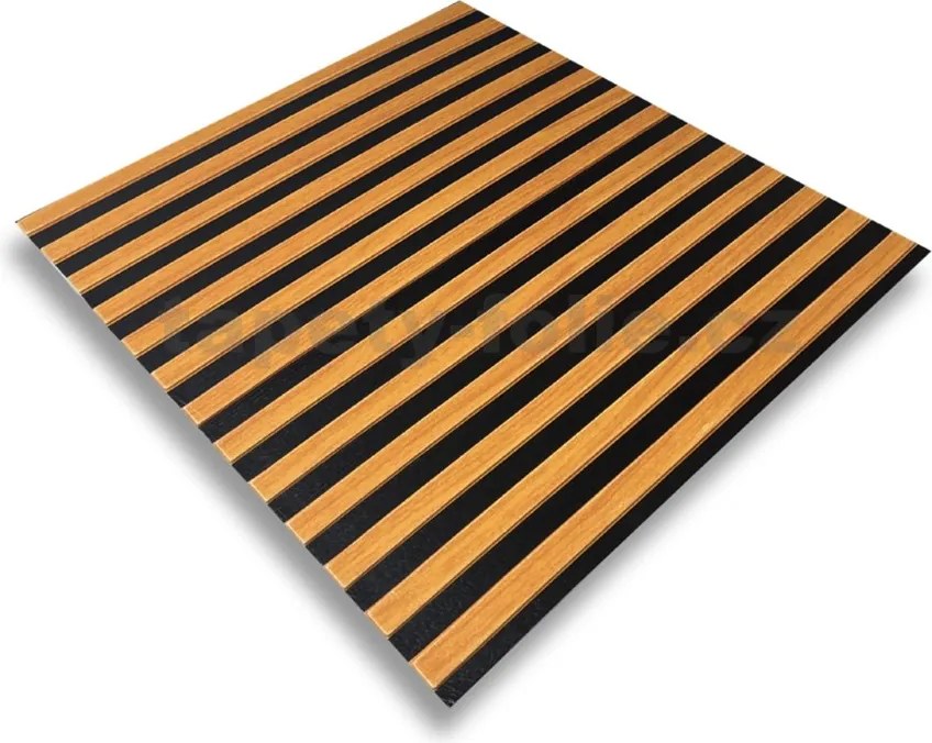 Samolepiace panely na stenu PE1, cena za kus, rozmer 66,5 cm x 66,5 cm, lamely hnedé, IMPOL TRADE