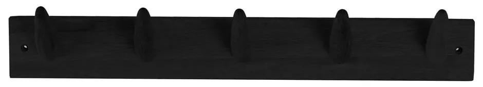 Čierny vešiak na oblečenie z dubového dreva Canett Uno, šírka 60 cm
