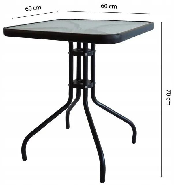 Záhradný stôl 60 cm Square čierny