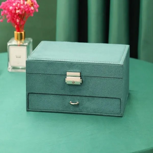 Elegantná šperkovnica CA7 organizér na bižutériu, zelená