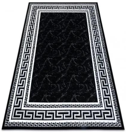 Koberec GLOSS moderný 2813 87 štýlový, rám, Grécky čierna / sivá Veľkosť: 240x330 cm