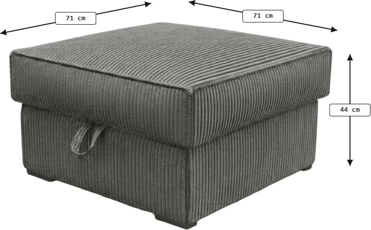 Taburet SMART COSARO XL s úložným priestorom 71x71 cm, terakotový