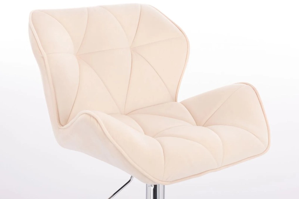 LuxuryForm DESIGN Stolička MILANO VELUR na zlatom tanieri - krémová