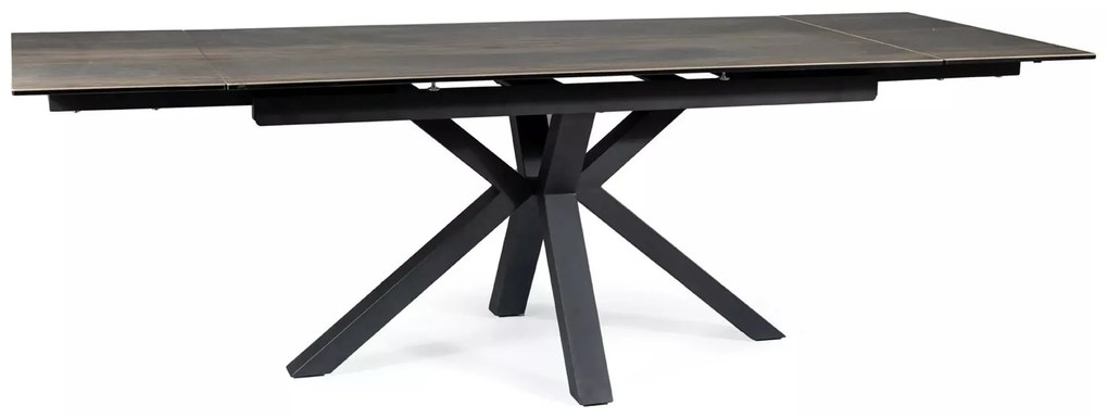 Rozkladací jedálenský stôl Columbus Keramický 160/240 cm hnedý/čierny