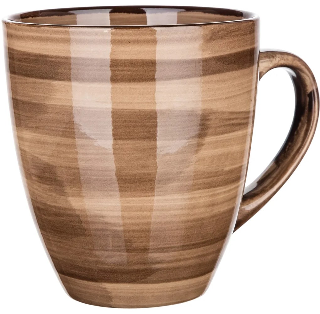 Banquet 6-dielna sada keramických hrnčekov PALAS, 400 ml, hnedá