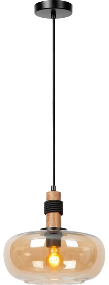 Lucide 45408/30/62 - Luster na lanku ILONA 1xE27/40W/230V pr. 30 cm čierna/béžová