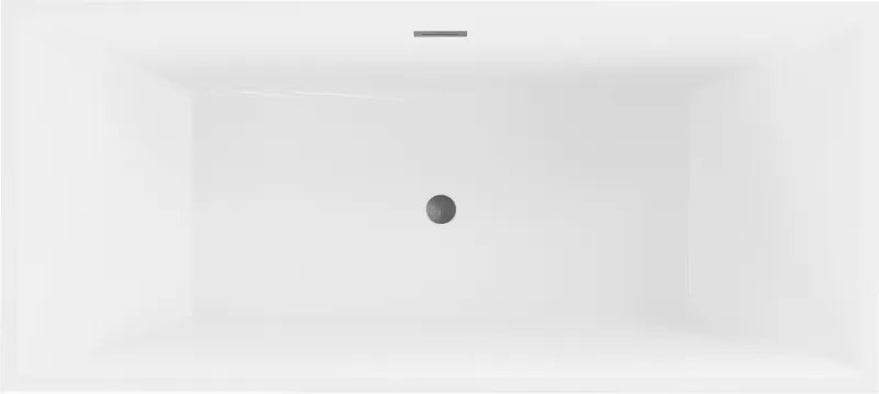 Mexen Vigo, voľne stojaca vaňa 178,5 x 80 cm, biela-čierna, grafitový prepad, 51251788075-66