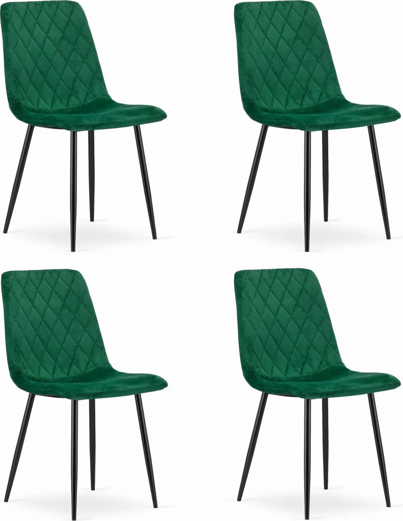 Kreslo TURIN - tmavozelený zamat / čierne nohy