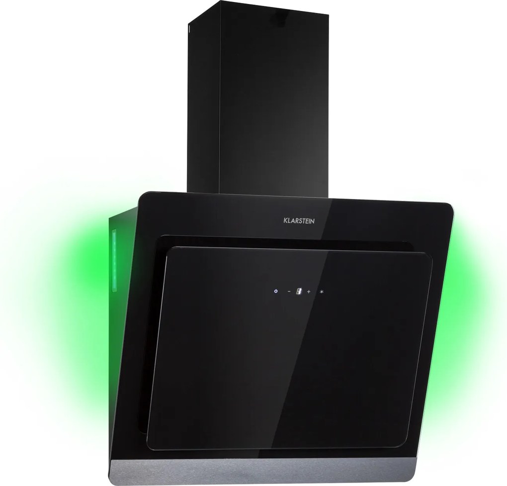 Klarstein Aurora Eco 60, digestor, 60 cm, nástenný, 550 m³/h, A+, dotykové ovládanie, čierny