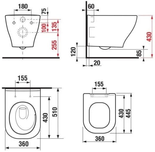 JIKA H8666180000001 - Závesné WC DEEP + WC sedátko SoftClose DEEP