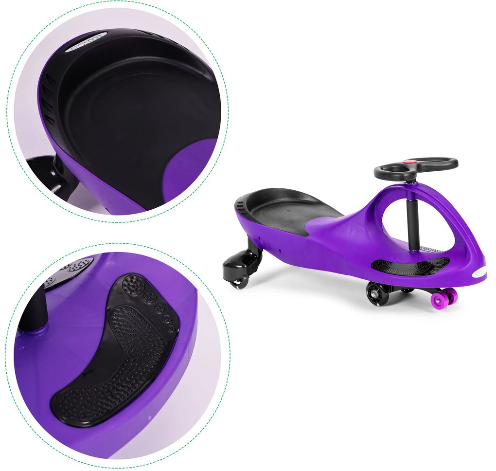 Detské odrážadlo s LED kolesami fialové, ECOTOYS